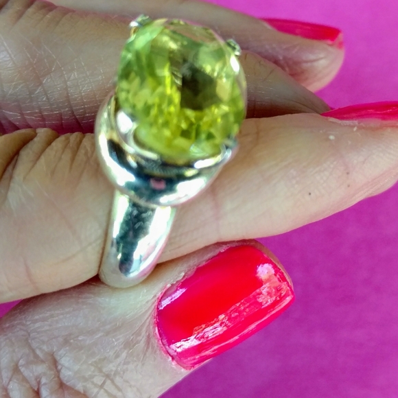 New! Lemon quartz and sterling silver ring - Picture 4 of 4